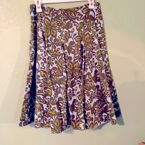 Merona Blue Sky Foliage Vintage-patterned swing skirt‎ sz 2 - Picture 2 of 6